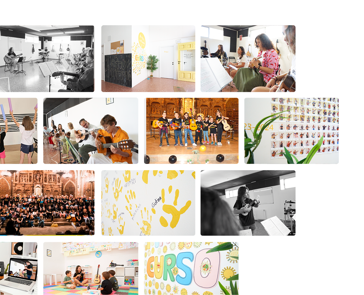 collage de fotos de la escuela